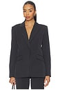 view 1 of 8 Essential Suiting Sculpted Blazer in Dark Heather Gray