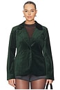 view 2 of 8 Velvet Sculpted Blazer in Pine Green003