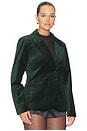 view 4 of 8 Velvet Sculpted Blazer in Pine Green003