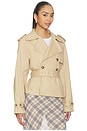 view 3 of 5 Cropped Trench Jacket in Sandy Fawn
