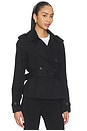 view 3 of 5 Cropped Trench Jacket in Black