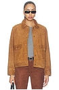 view 1 of 5 The Suede Boxy Jacket in Cafe Clay