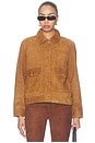 view 2 of 5 The Suede Boxy Jacket in Cafe Clay