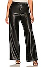 view 2 of 9 Wide Leg Leather Trouser in Black