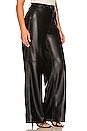 view 4 of 9 Wide Leg Leather Trouser in Black