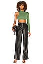 view 7 of 9 Wide Leg Leather Trouser in Black