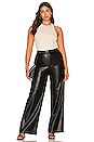 view 8 of 9 Wide Leg Leather Trouser in Black