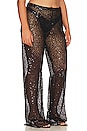 view 4 of 9 PANTALON JAMBES LARGES À SEQUINS in Black001