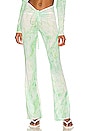 view 1 of 4 Mesh Ruched V Boot Pant in Green Marble