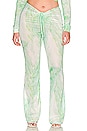view 2 of 4 Mesh Ruched V Boot Pant in Green Marble