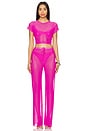 view 7 of 8 Wide Mesh Pants in Pink Glow002