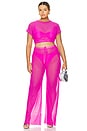 view 8 of 8 Wide Mesh Pants in Pink Glow002