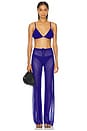 view 7 of 8 PANTALON EN MESH JAMBES LARGES in Capri Blue004