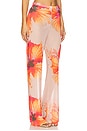 view 2 of 6 Gauze Mesh Wide Leg Pant in Mauve Tropical Hibiscus001
