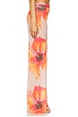 view 3 of 6 Gauze Mesh Wide Leg Pant in Mauve Tropical Hibiscus001
