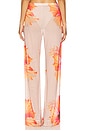 view 4 of 6 Gauze Mesh Wide Leg Pant in Mauve Tropical Hibiscus001