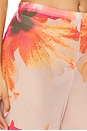 view 6 of 6 Gauze Mesh Wide Leg Pant in Mauve Tropical Hibiscus001
