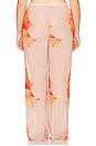 view 8 of 11 Gauze Mesh Wide Leg Pant in Mauve Tropical Hibiscus001