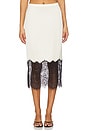 view 1 of 11 Satin Lace Slip Midi Skirt in Ecru003