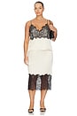 view 10 of 11 Satin Lace Slip Midi Skirt in Ecru003