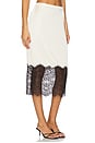 view 3 of 11 Satin Lace Slip Midi Skirt in Ecru003