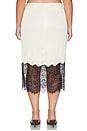 view 8 of 11 Satin Lace Slip Midi Skirt in Ecru003