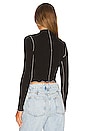view 5 of 8 Lettuce Edge Cropped Mock Long Sleeve in Black001