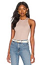 view 1 of 10 Angled Rib High Neck Bodysuit in Mink001