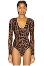 view 2 of 5 Mesh Bodysuit in Warped Leopard004