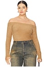 view 2 of 8 Plush Off Shoulder Top in Caramel003