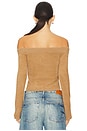 view 5 of 8 Plush Off Shoulder Top in Caramel003