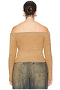 view 6 of 8 Plush Off Shoulder Top in Caramel003
