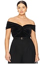view 2 of 8 VELVET OFF SHOULDER 탑 in Black001