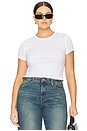 view 2 of 9 Cotton Pointelle Baby Tee in White001