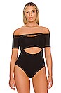 view 4 of 11 Off Shoulder Cut Out Bodysuit in Black001