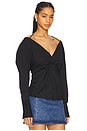 view 3 of 8 Poplin Off Shoulder Top in Black001