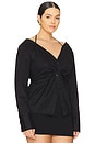 view 4 of 8 Poplin Off Shoulder Top in Black001