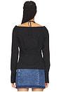 view 5 of 8 Poplin Off Shoulder Top in Black001