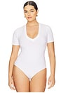 view 4 of 10 Deep V Bodysuit in White001