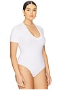 view 6 of 10 Deep V Bodysuit in White001