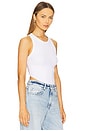 view 3 of 8 Micro Rib Tank Top in White001