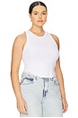 view 4 of 8 Micro Rib Tank Top in White001