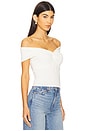 view 3 of 8 Raon Jersey Twist Off Top in Cloud White001