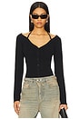 view 1 of 8 Stretch Rib Knit Off Shoulder Top in Black001