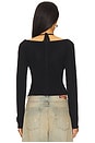 view 5 of 8 Stretch Rib Knit Off Shoulder Top in Black001