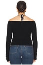 view 6 of 8 Stretch Rib Knit Off Shoulder Top in Black001