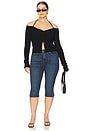view 8 of 8 Stretch Rib Knit Off Shoulder Top in Black001