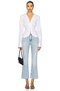 view 7 of 8 Poplin Ruched Shirt in White001