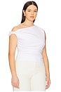 view 4 of 10 Poplin Off Shoulder Top in White001