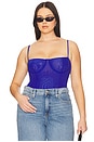 view 2 of 10 Mesh Bustier Bodysuit in Capri Blue004